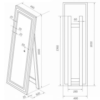 Зеркало Maretti Umbria UM1449165P18EL 49x165 см